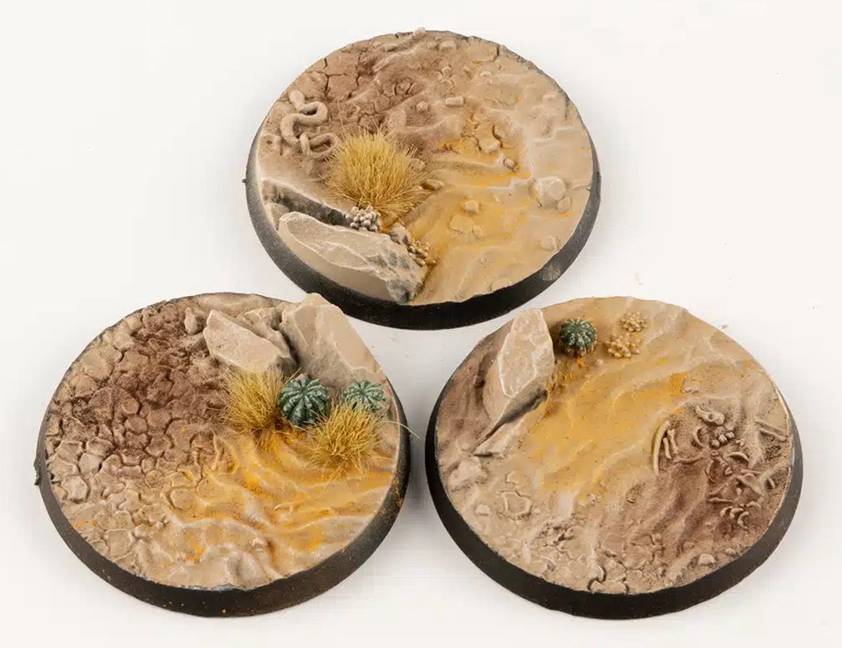 Deserts of Maahl Bases Pre-Painted (3x 50mm Round)